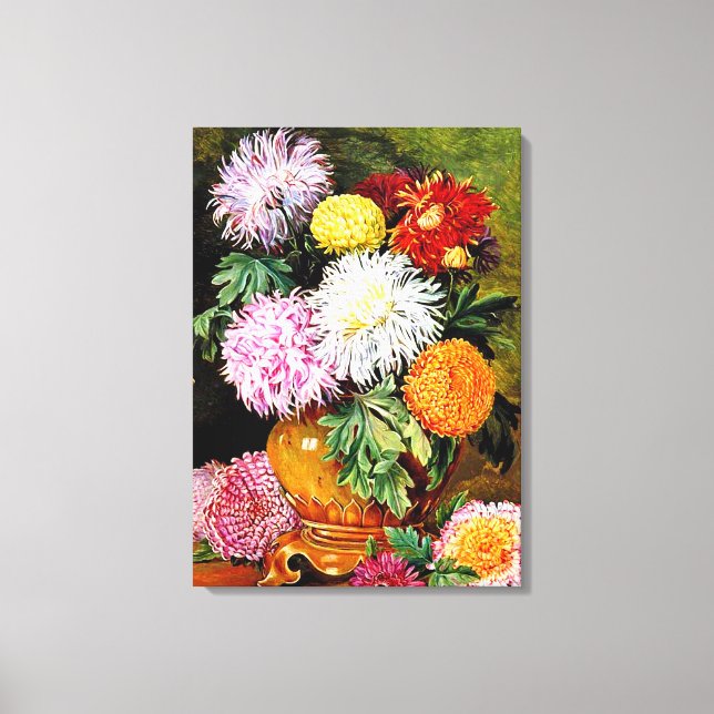 Japanische Chrysanthemen, Kunstmalerei Leinwanddruck (Vorderseite)