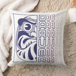 Japanische Daruma-Pupillen-Illustration Kissen