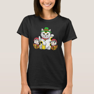 Japanische Daruma Puppe Maneki Neko Katze in St Pa T-Shirt