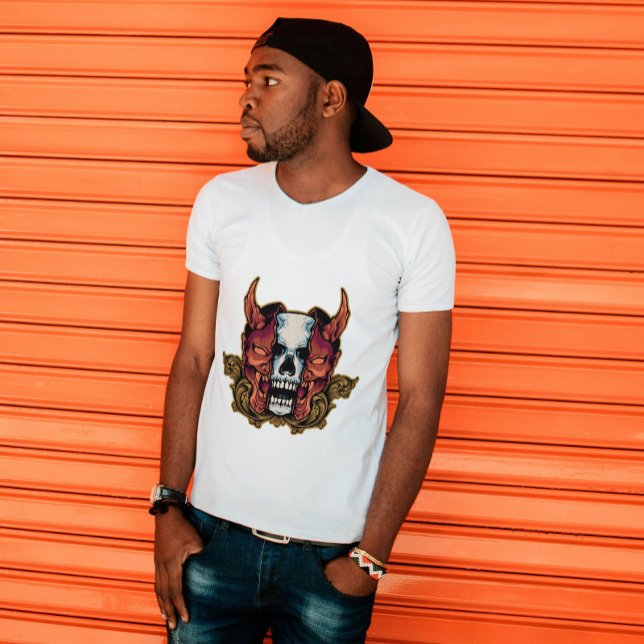 Japanische Demon Hannya Skull Fusion T-Shirt (Von Creator hochgeladen)