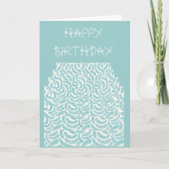 Japanische Design Grußkarte - "Happy Birthday" Karte (Vorderseite)