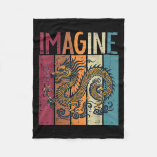Japanische Drache Stellen Sie sich Retro Fantasy M Fleecedecke