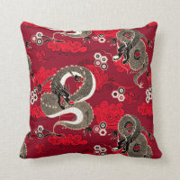 Japanische Drachen Muster Rot und Gold