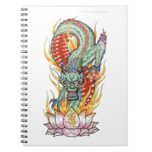 Japanische Drachen- und Lotus-Blume