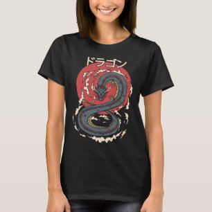 Japanische Drachenästhetik Kanji Symbol Japan Tatt T-Shirt