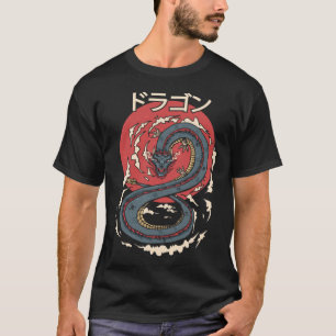 Japanische Drachenästhetik Kanji Symbol Japan Tatt T-Shirt