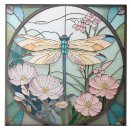 Japanische Dragonfly Gestaltetes Glas Art Deco Fliese