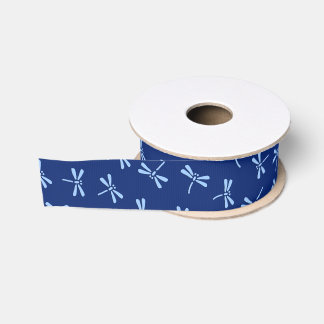 Japanische Dragonfly-Muster, Marine und Sky Blue Ripsband