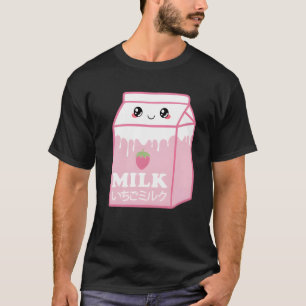 Japanische Erdbeermilch Kawaii Ästhetische Pastel  T-Shirt