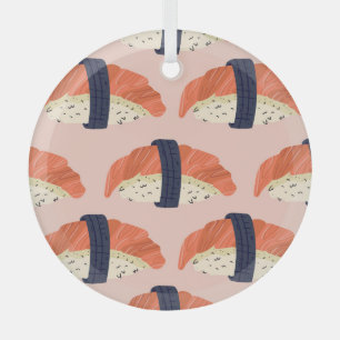 Japanische Essenssuschi Seamless Illustration Ornament Aus Glas