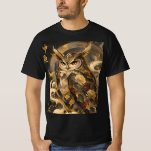 Japanische Eulen-Kunst Traditionelles Eulen-Schu T-Shirt