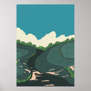 Japanische Felder Poster