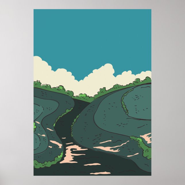 Japanische Felder Poster (Vorne)