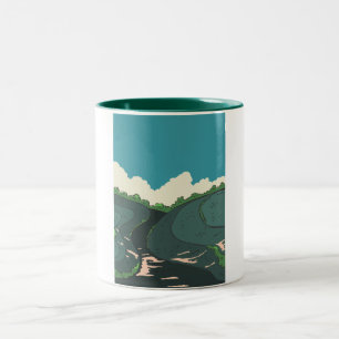 Japanische Felder Zweifarbige Tasse