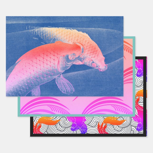 JAPANISCHE FISCHBILDSCHIRME-Wrackpapiere Geschenkpapier Set (Set)