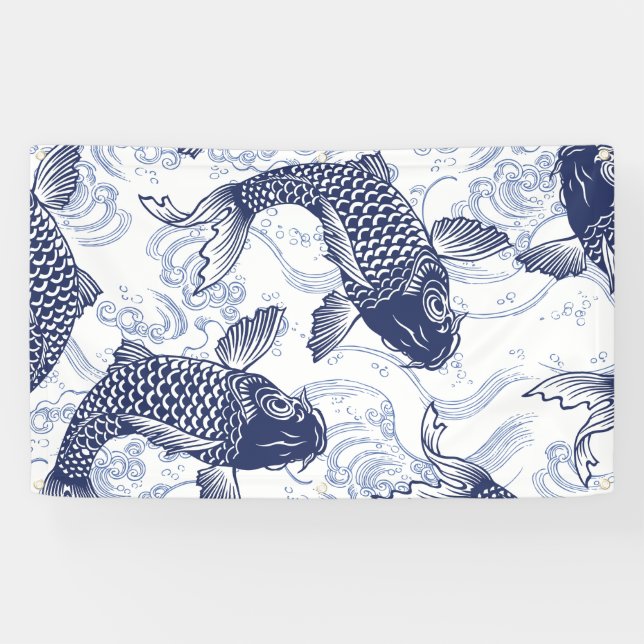 JAPANISCHE FISCHE Fahne Banner (Horizontal)