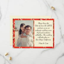 Japanische Flachflatterkarte Save the Date
