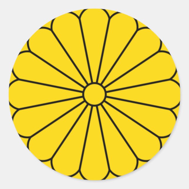 JAPANISCHE FLAG - WappENSCHUTZ - IMPERIALES SIEGEL Runder Aufkleber (Vorderseite)