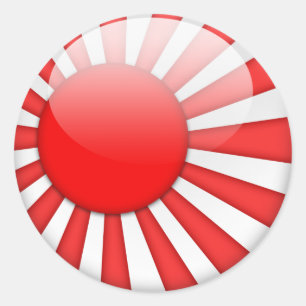 Japanische Flagge 2.0 Runder Aufkleber