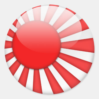 Japanische Flagge 2.0 Runder Aufkleber