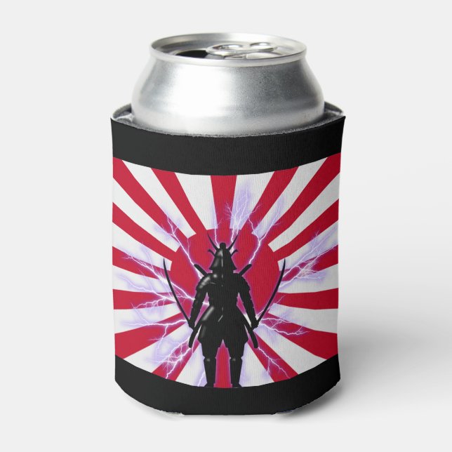 Japanische Flagge & Aufstieg Sun Samurai Warrior Dosenkühler (Kanne Vorderseite)