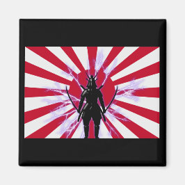 Japanische Flagge & Aufstieg Sun Samurai Warrior Magnet