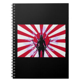 Japanische Flagge & Aufstieg Sun Samurai Warrior Notizblock