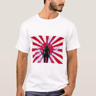 Japanische Flagge & Aufstieg Sun Samurai Warrior T-Shirt