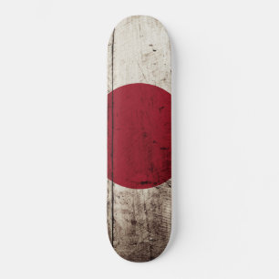 Japanische Flagge für altes Holzkörnchen Skateboard