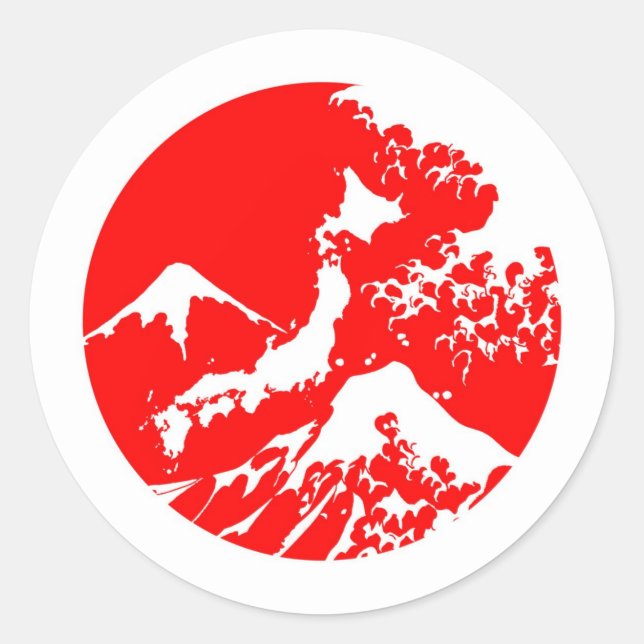 japanische Flagge für den Fuji Sticker Wacker (Vorderseite)