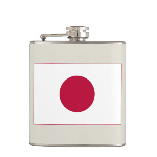 Japanische Flagge: Hinomaru, Nisshōki, rote aufste Flachmann