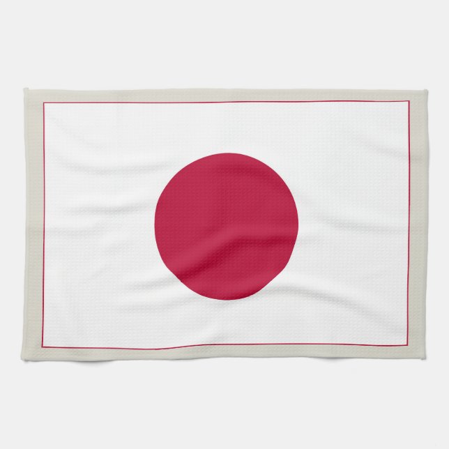 Japanische Flagge: Hinomaru, Nisshōki, rote aufste Geschirrtuch (Horizontal)
