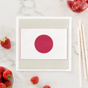 Japanische Flagge: Hinomaru, Nisshōki, rote aufste Serviette