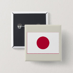 Japanische Flagge: Hinomaru, Nisshōki, Roter aufge Button