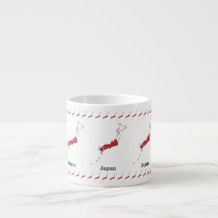 Japanische Flagge innerhalb der Karte Souvenir Des Espressotasse