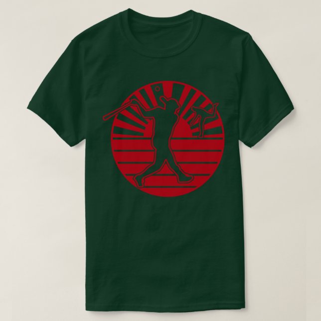 Japanische Flagge Japanischer Baseball-Aufstieg Su T-Shirt (Design vorne)