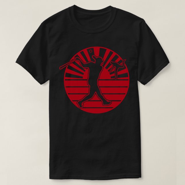 Japanische Flagge Japanischer Baseball-Aufstieg Su T-Shirt (Design vorne)