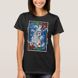 Japanische Flagge Koi-Fisch Kirschblüten-Ästhetik T-Shirt