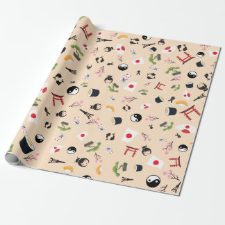 Japanische Flagge mit berühmten Symbolen Geschenkpapier