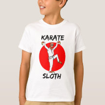 Japanische Flagge mit Karate Sloth