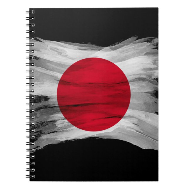 Japanische Flagge Pinselstrich, nationale Flagge Notizblock (Vorderseite)