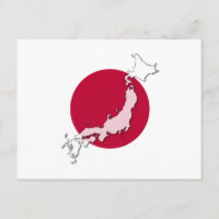 Japanische Flagge Postkarte aufgehende Sonne
