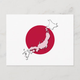 Japanische Flagge Postkarte aufgehende Sonne