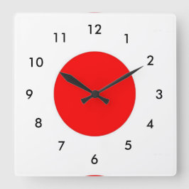 Japanische Flagge Quadratische Wanduhr