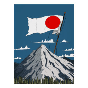 Japanische Flagge Reiseplakat Poster