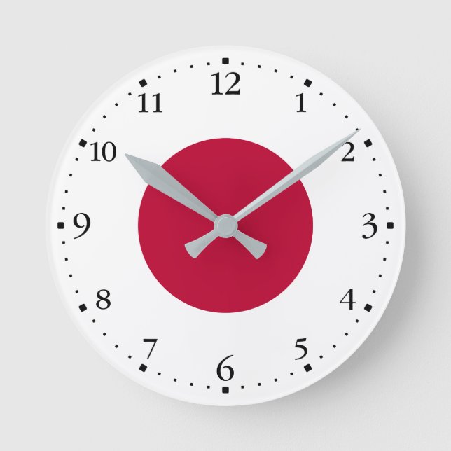 Japanische Flagge Runde Wanduhr (Vorderseite)