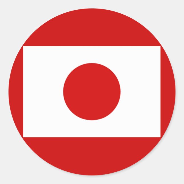 Japanische Flagge Runder Aufkleber (Vorderseite)