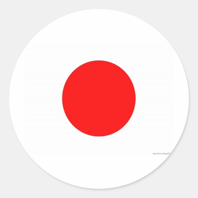 Japanische Flagge Runder Aufkleber (Vorderseite)