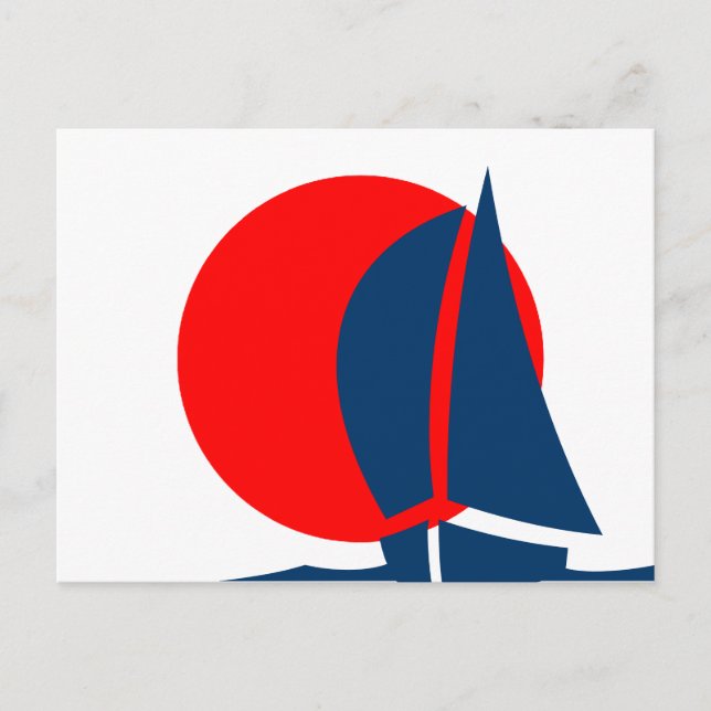 Japanische Flagge Segelboot Japan nautisch Postkarte (Vorderseite)