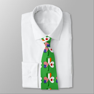 Japanische Flagge Shamrock Krawatte